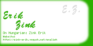 erik zink business card